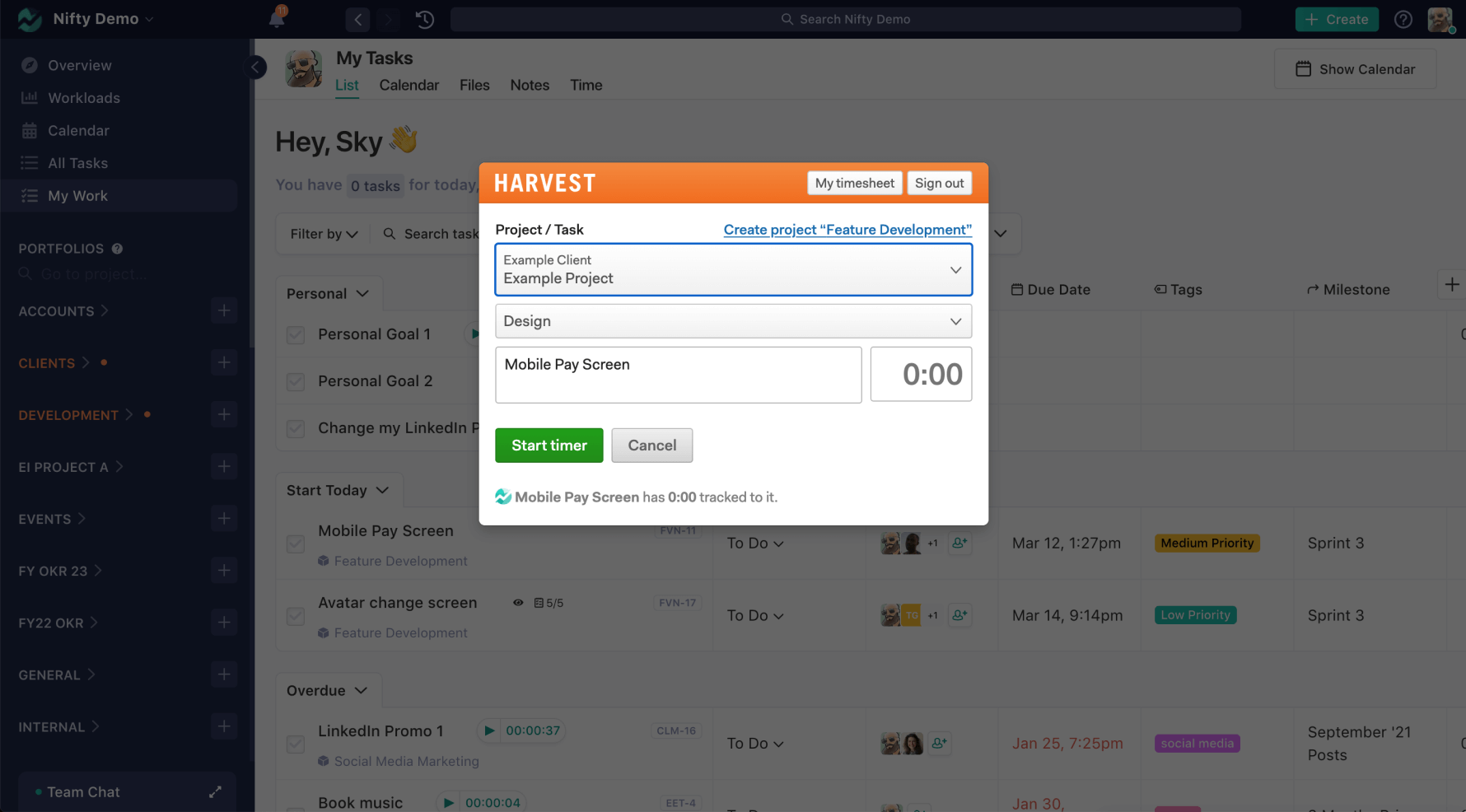 Nifty中收获计时器的截图。bob客服端下载